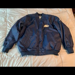 Nike Navy Lacrosse Mens Bomber Jacket size Mens Large. College Lax